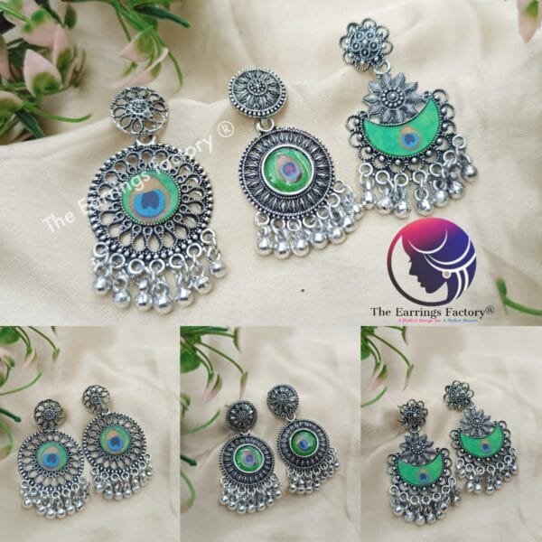 Trending Peacock Silver Earrings