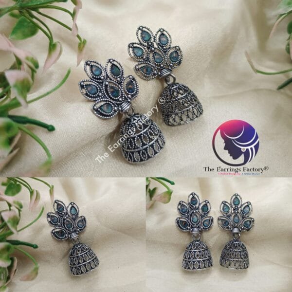 Trending Peacock Silver Jhumka