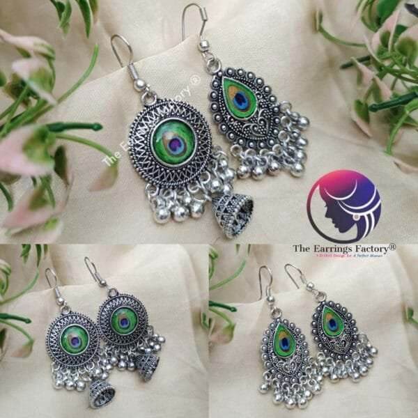 Trending Peacock Silver Hook Earrings