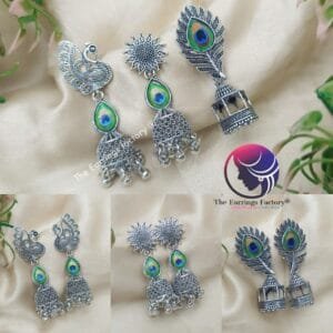 Trending Peacock Silver Jhumka