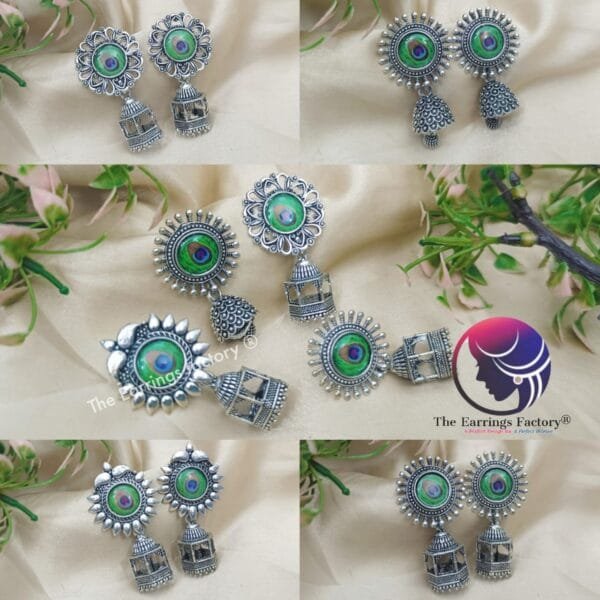 Trending Peacock Silver Jhumka