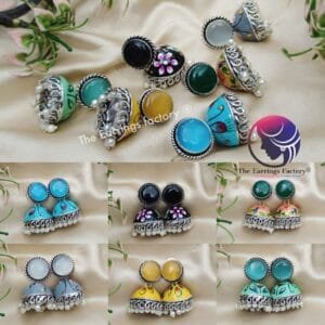 Trending Hand Painted Meenakari Stone Jhumka