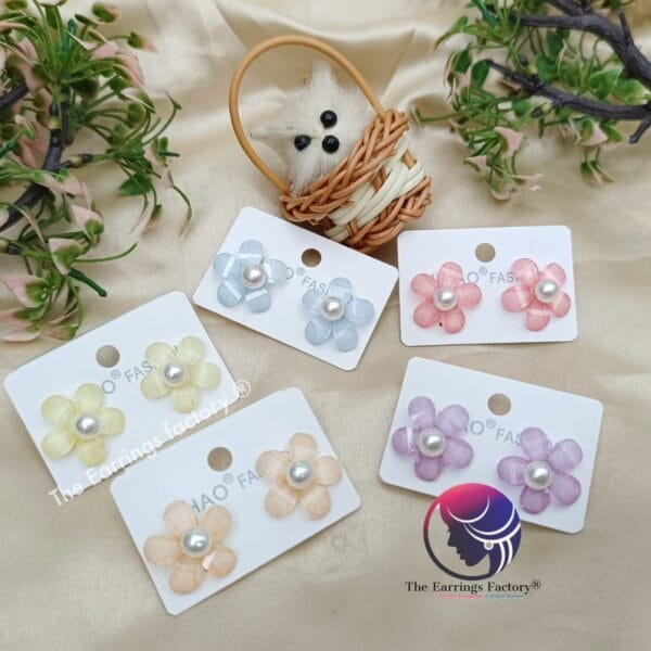 Fancy Floral Western  Pearl Studs
