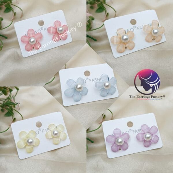 Fancy Floral Western  Pearl Studs - Image 2
