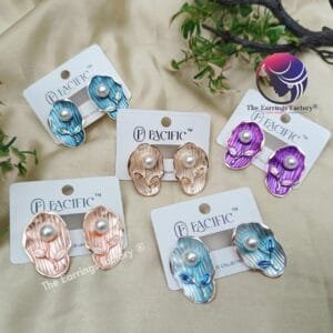 Western Floral Metal Pearl Fashion Earrings