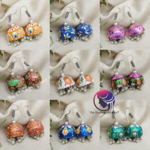Weightless  Hand Painted Meenakari Hook Jhumka