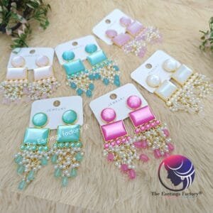 Premium Western Pearl Beads Party Wear Stone Earrings