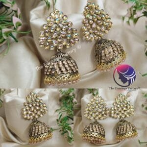Traditional Weightless Golden Stone Jhumka