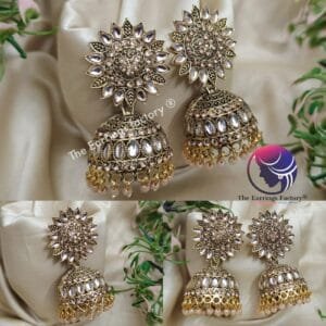 Traditional Weightless Golden Stone Jhumka