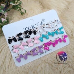 Western Metal Colourful Butterfly Small Studs Collection