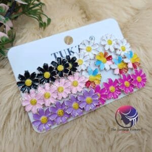 Western Metal Colourful Floral Small Studs Collection