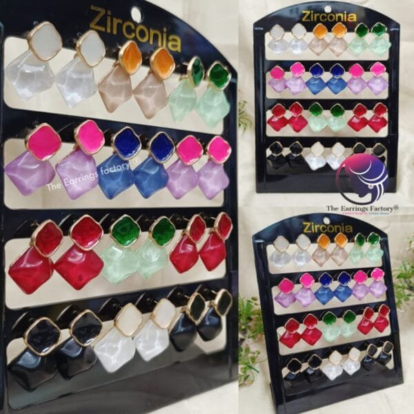 Western Colourful Crystal Stone Stud Earrings