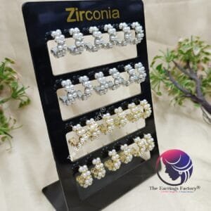 Western Silver | Golden Half Ring Pearl Earring