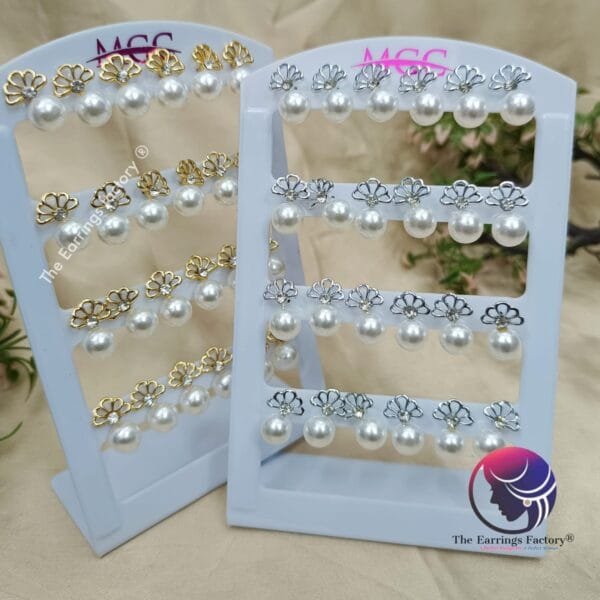 Western Silver | Golden Pearl Ball Earring