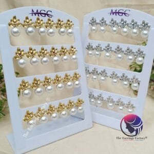 Western Silver | Golden Pearl Ball Stud Earring