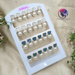 Western Heart Shape Golden Pearl Earring