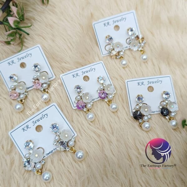 Western Floral Crystal Stone Drop Earrings