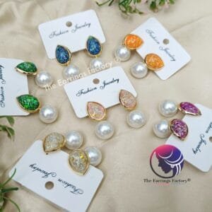 Premium Western Glitter Resin Stone Ball Drop Earrings