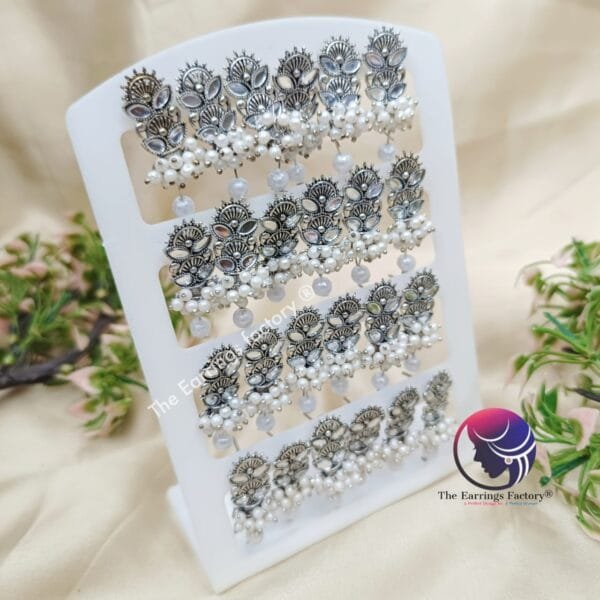 Fancy Silver Beads Studs