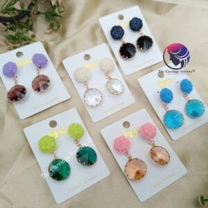 Premium Western Fancy Floral | Crystal Stone Drop Earrings