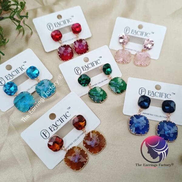 Premium Western Crystal Stone Drop Earrings