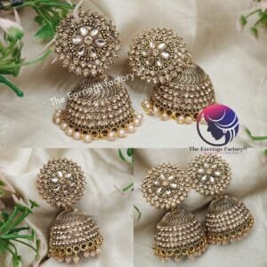 Traditional Weightless Golden Stone Jhumka
