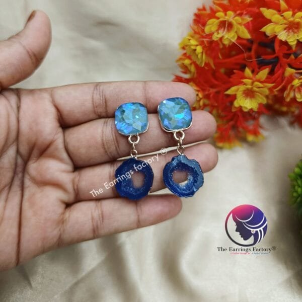 Premium Crystal Stone Drop Earrings - Image 3