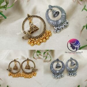 Traditional Golden | Silver Ring type Stud Earrings