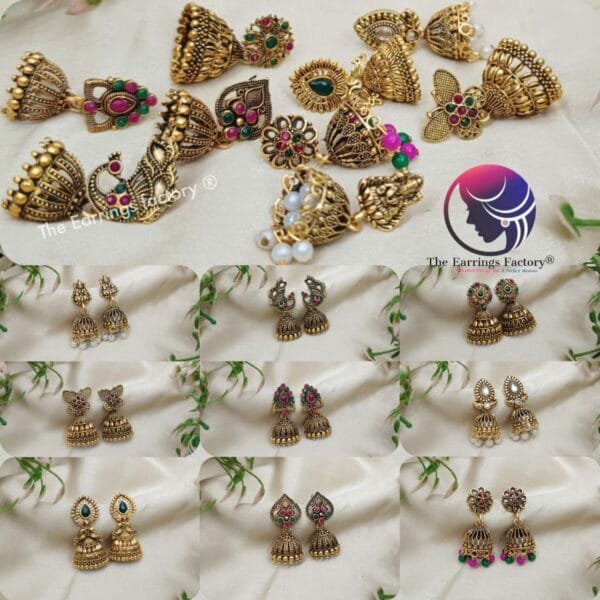 Traditional Golden Stone Jhumka