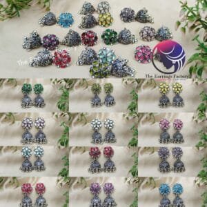Trending Silver Stone Jhumka