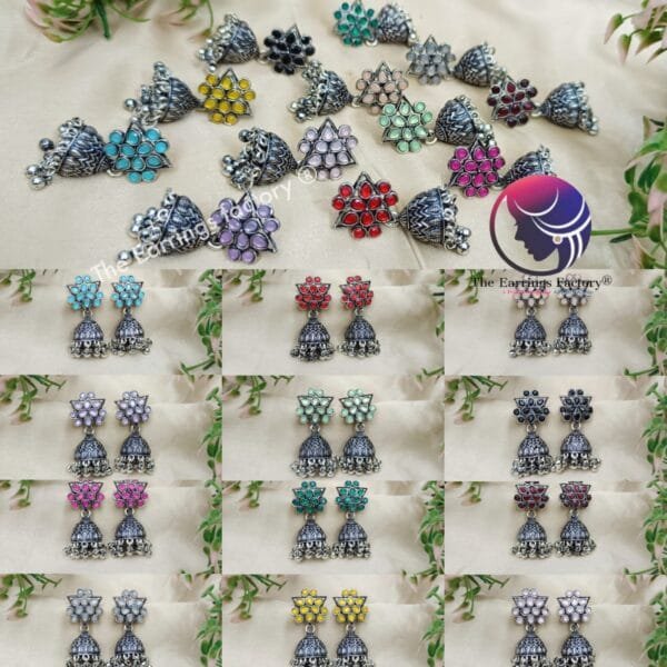 Trending Silver Stone Jhumka