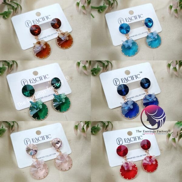 Premium Western Crystal Stone Drop Earrings - Image 3
