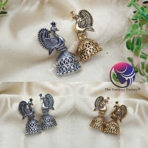 Trending Silver | Golden Peacock Jhumka