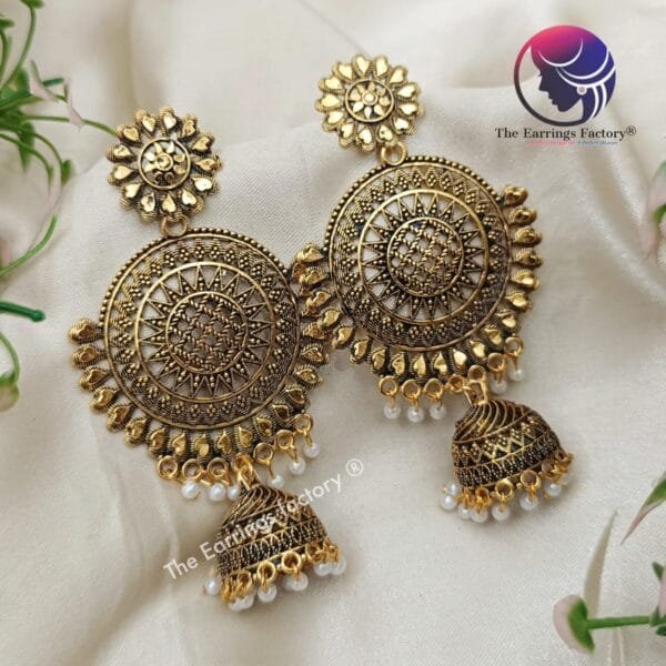 Traditional Golden Long Jhumka - Image 2