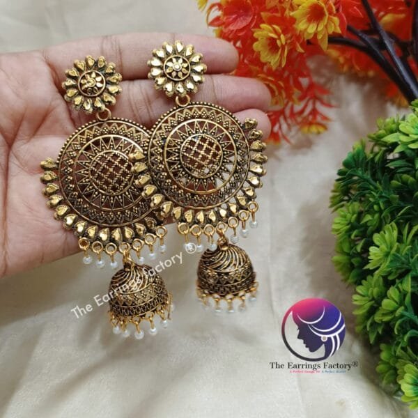 Traditional Golden Long Jhumka - Image 4