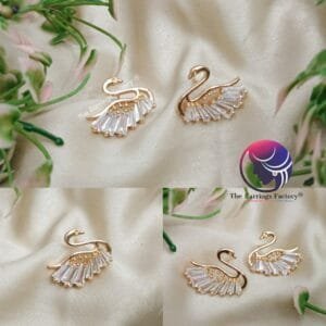 Daily Wear Golden Stone swan Studs