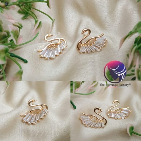 Daily Wear Golden Stone swan Studs