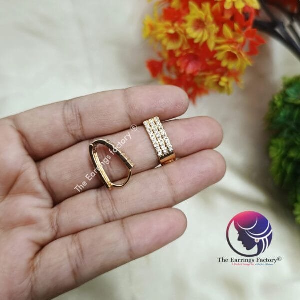 Daily Wear Ring Type Stone Stud Earrings - Image 4