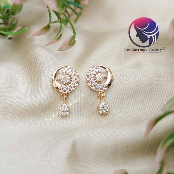 Daily Wear Golden Stone Studs - Image 2
