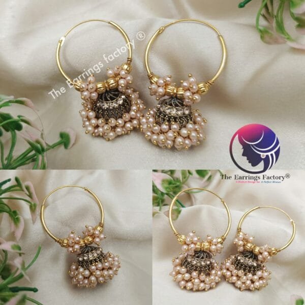 Traditional Golden Hoop Ring Jhumka