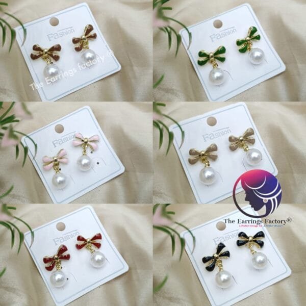 Western Golden Pearl Drop Earring - Image 2