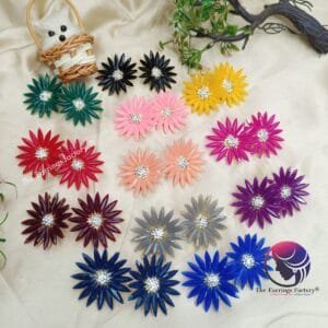 Fancy Floral Stone Big Studs