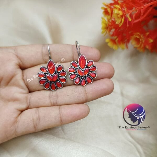 Trending Silver Stone Hook Earrings - Image 3