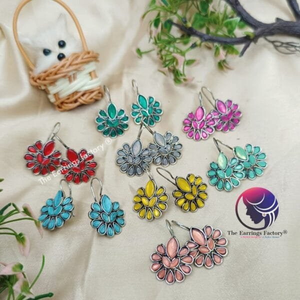 Trending Silver Stone Hook Earrings