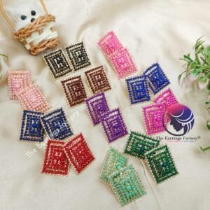Fancy Golden Colour Pearl Beads Studs