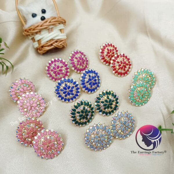 Fancy Golden Blinking Stone Studs