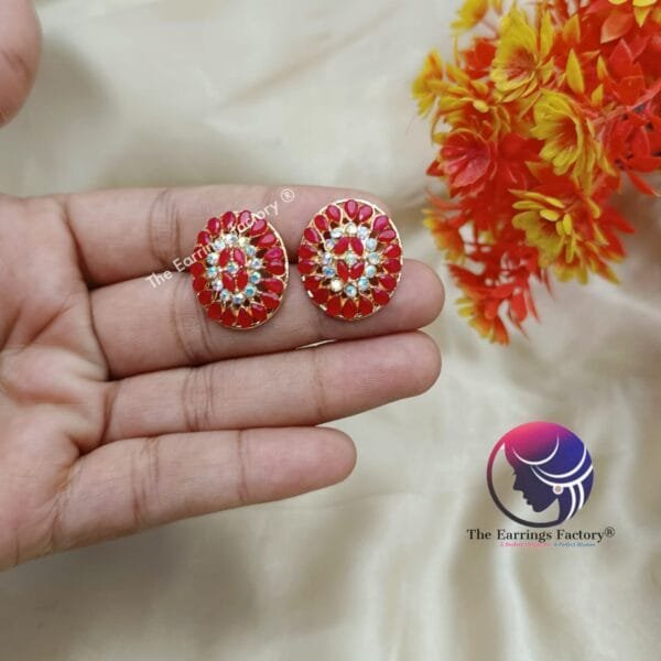 Fancy Golden Blinking Stone Studs - Image 3