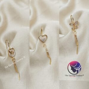 Daily Wear Golden Stone Drop Hook Earrings