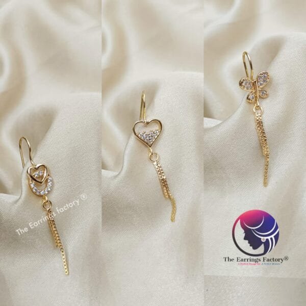 Daily Wear Golden Stone Drop Hook Earrings