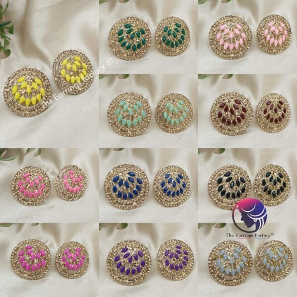Fancy Golden Stone Studs - Image 2